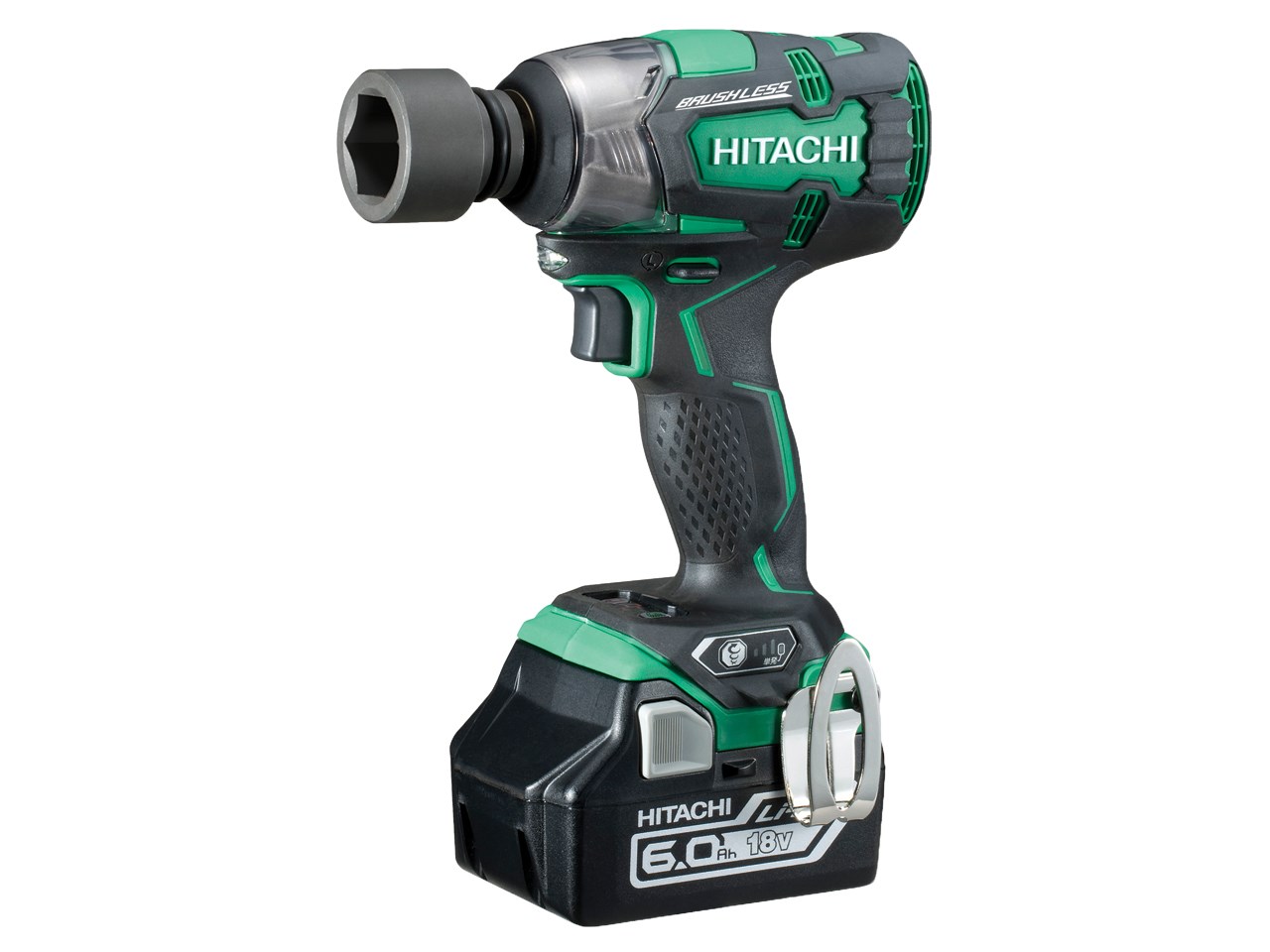 HITACH 18V BRUSHLESS IMPACT WRENCH WITH 2 X 6AMP LI-ION BATTERIES