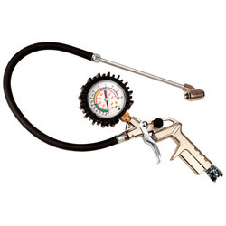 TYRE INFLATOR WITH PRESSURE GAUGE  TWIN CONNECTOR