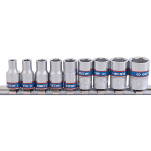 2509MR 9PC 1/4" DRIVE METRIC SOCKET SET ON RAIL