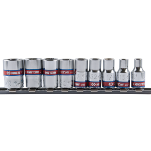 2509SR 9PC 1/4 A/F SOCKET SET ON RAIL